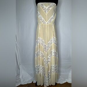 Vintage Arden B Strapless Lace Maxi Dress S Boho Coquette Fairycore Cottagecore